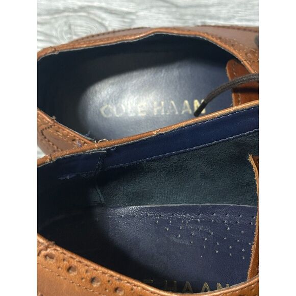 Cole Haan Wayne Cap Toe Oxford British Tan Leather Dress Shoes C30689 Mens 12 M - Picture 9 of 10